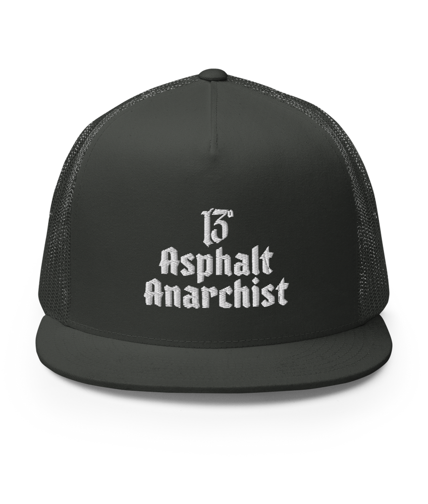 
                  
                    Asphalt 13 Trucker Hat From Asphalt Anarchist Clothing Co. HOT ROD KUSTOM KULTURE APPAREL & PRODUCTS
                  
                