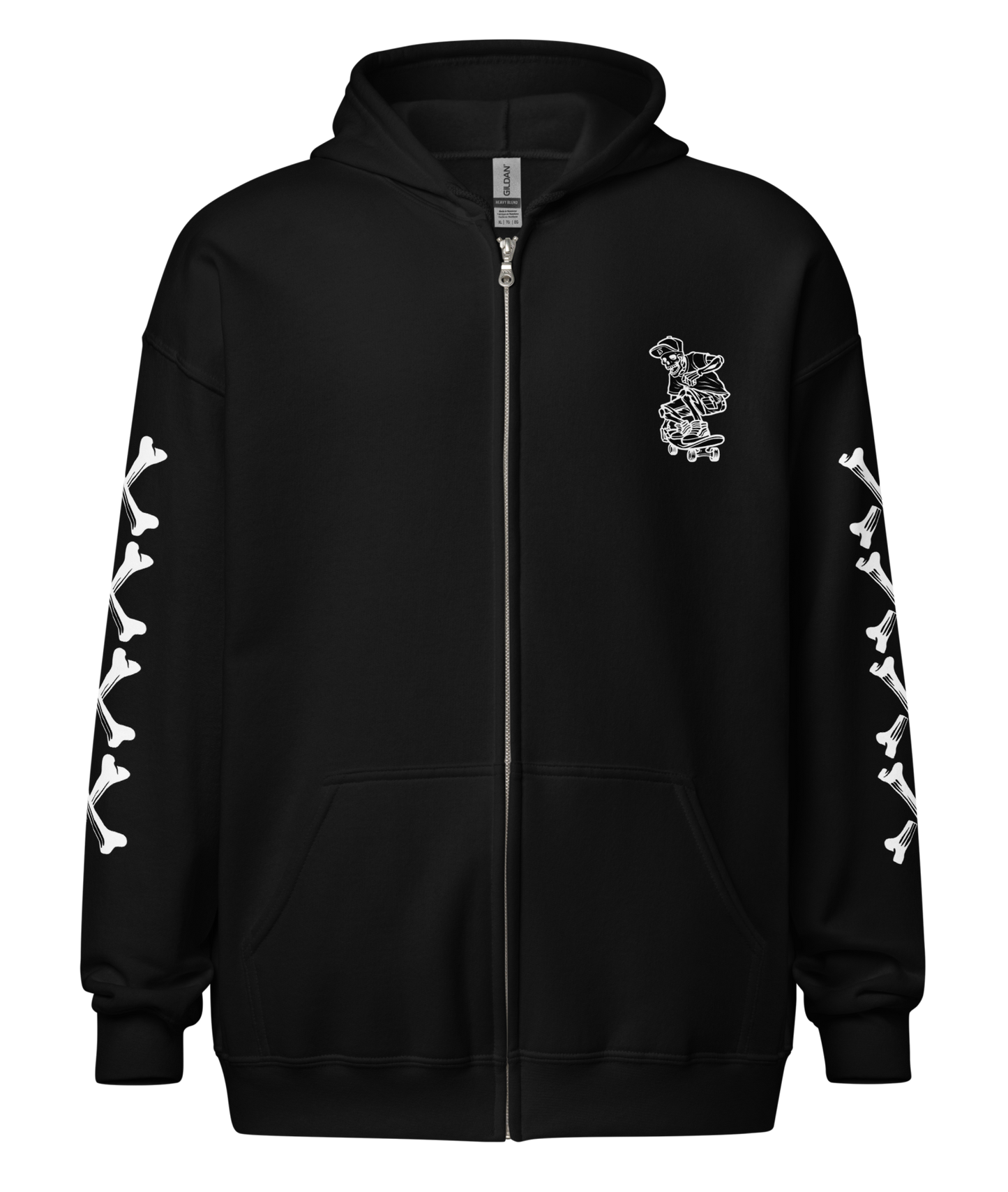 BONE GRINDER Heavy Zipper Hoodie from Asphalt Anarchist Clothing Co. OLD SKOOL HOT ROD CLOTHING & PRODUCTS