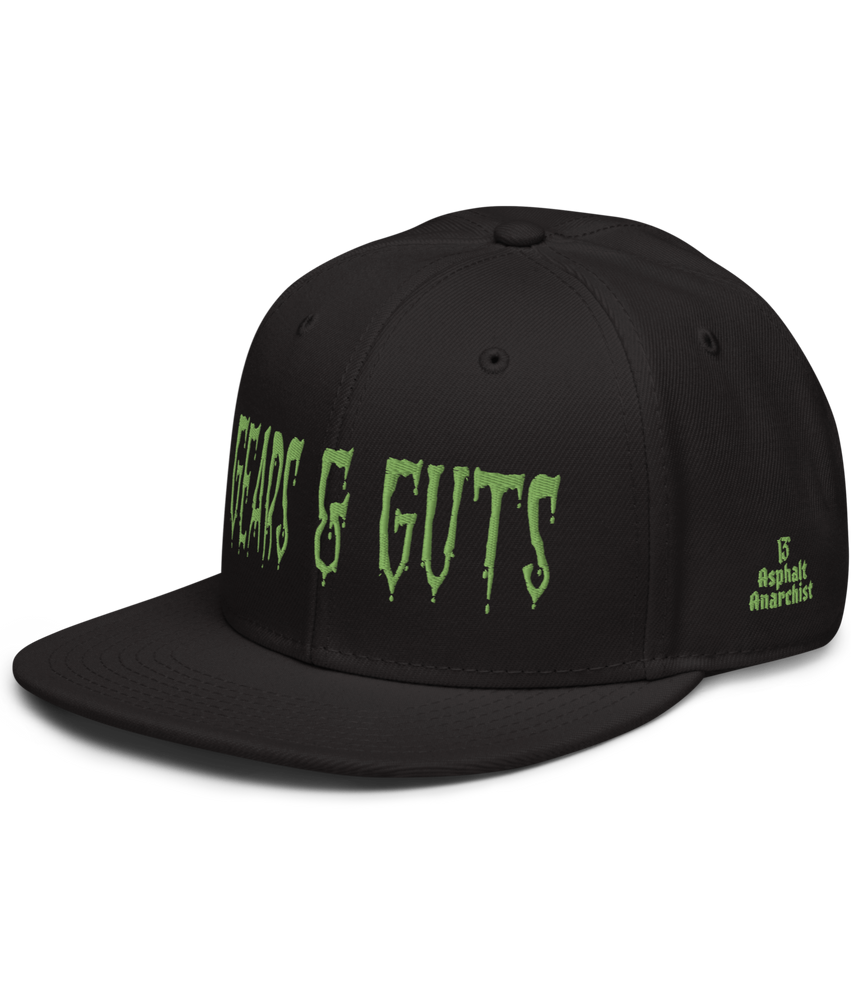 Gears & Guts Snapback Hat from Asphalt Anarchist Clothing Co. HOT ROD KUSTOM KULTURE APPAREL & PRODUCTS