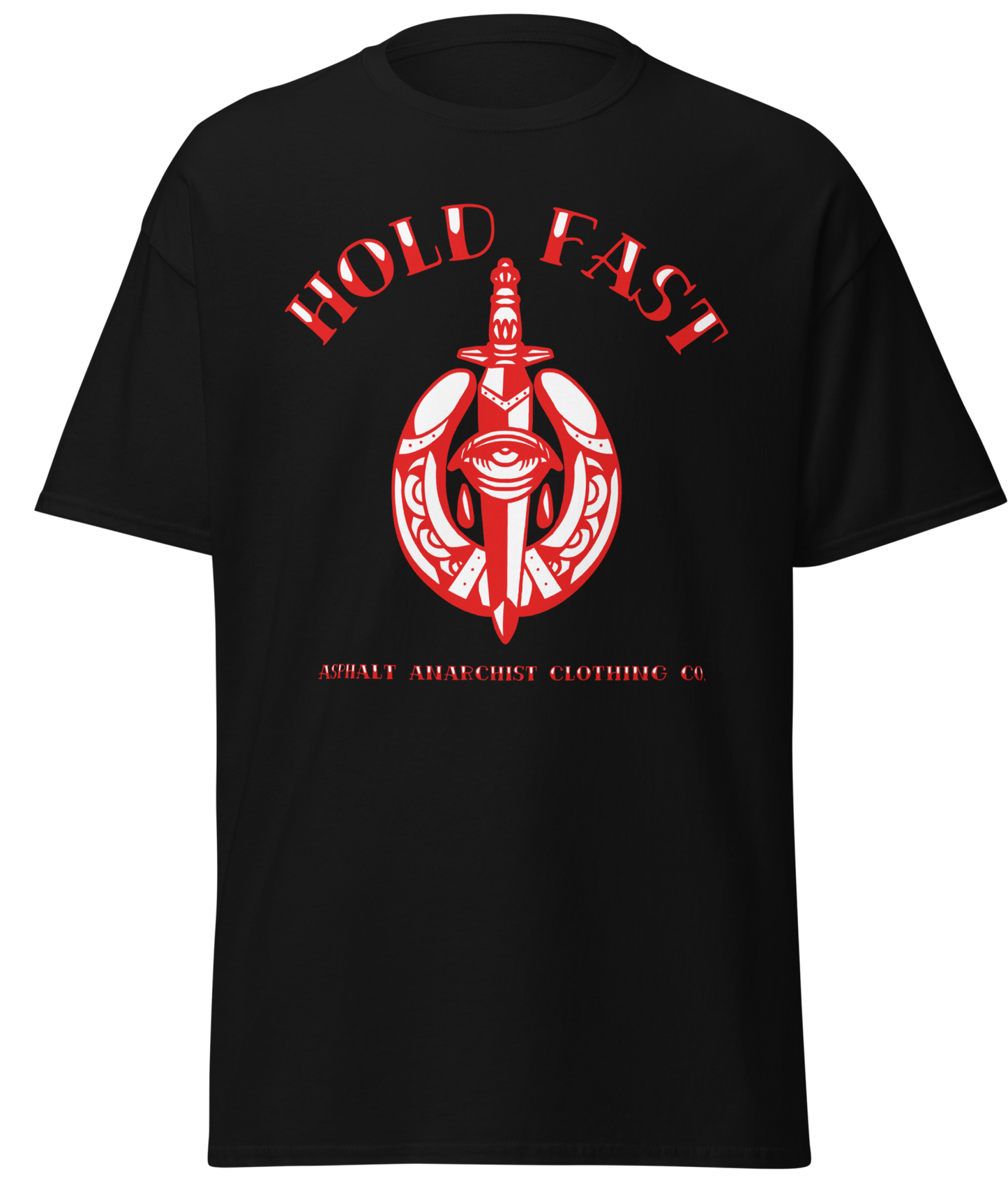 HOLD FAST Soft Tee BLK from Asphalt Anarchist Clothing Co. OLD SKOOL HOT ROD CLOTHING & PRODUCTS