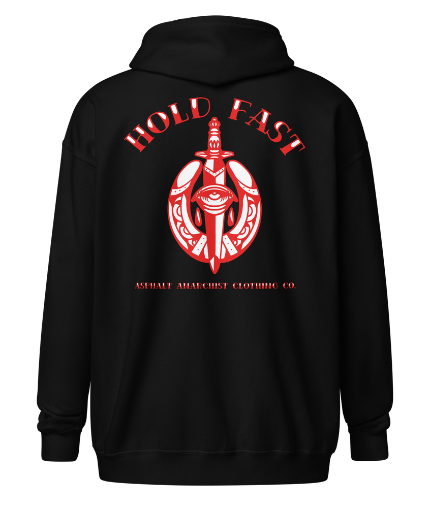 HOLD FAST Heavy Zipper Hoodie from Asphalt Anarchist Clothing Co. OLD SKOOL HOT ROD CLOTHING & PRODUCTS