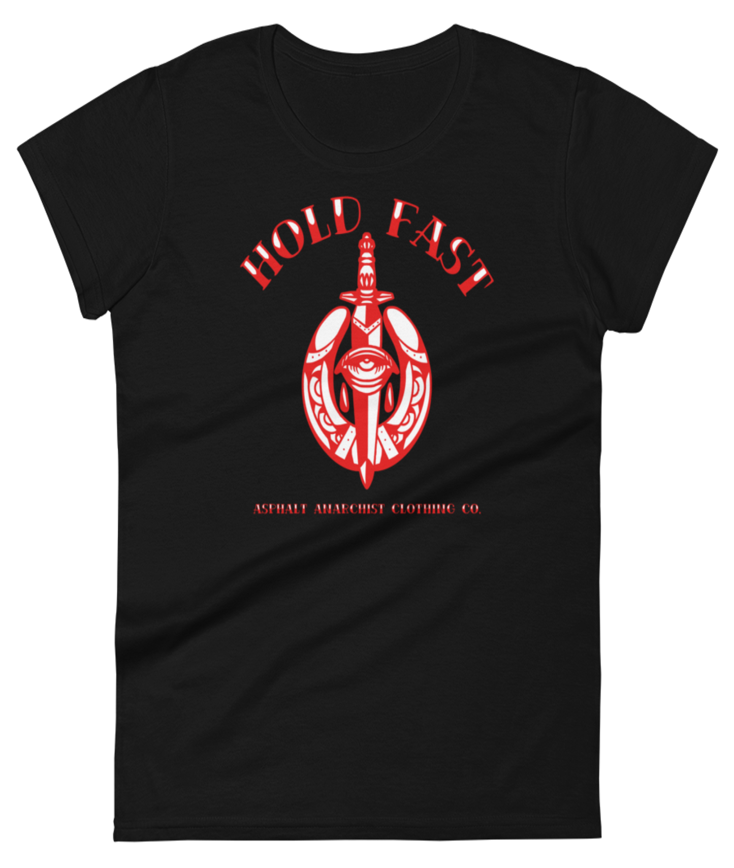 HOLD FAST Women's Fit Tee from Asphalt Anarchist Clothing Co. OLD SKOOL HOT ROD CLOTHING & PRODUCTS