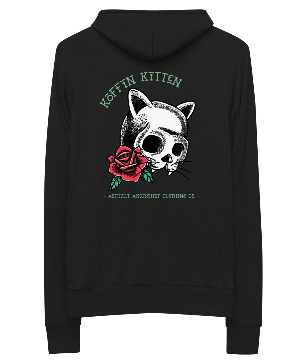 KOFFIN KITTEN Lightweight Zipper Hoodie from Asphalt Anarchist Clothing Co. OLD SKOOL HOT ROD CLOTHING & PRODUCTS