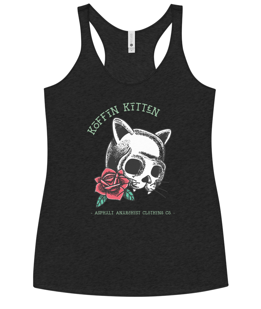 Koffin Kitten Women's Rockabilly Racerback Tank Top from Asphalt Anarchist Clothing Co. HOT ROD KUSTOM KULTURE APPAREL & PRODUCTS