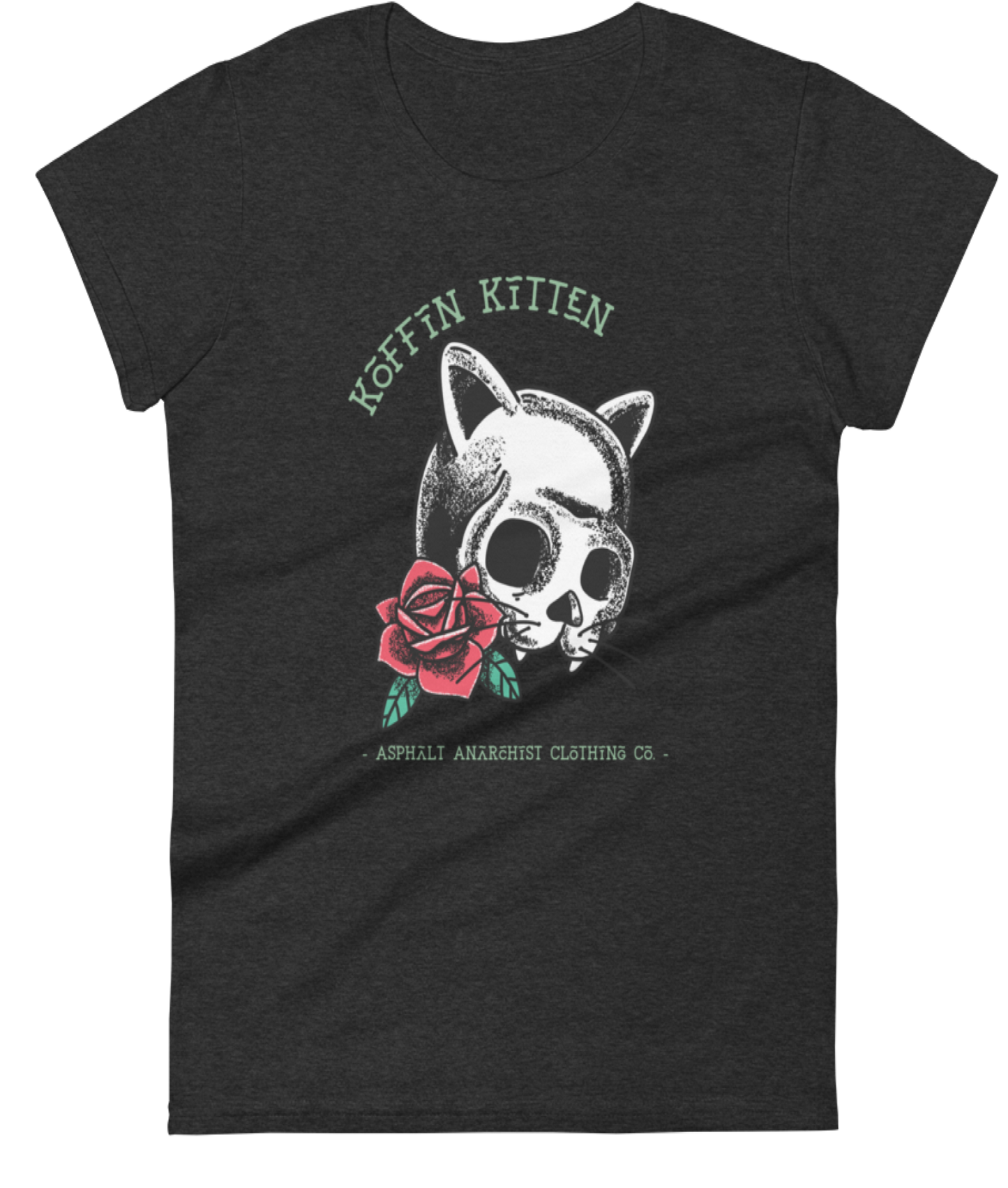 Koffin Kitten Women's Tee Rockabilly Pin Up from Asphalt Anarchist Clothing Co. HOT ROD KUSTOM KULTURE APPAREL & PRODUCTS