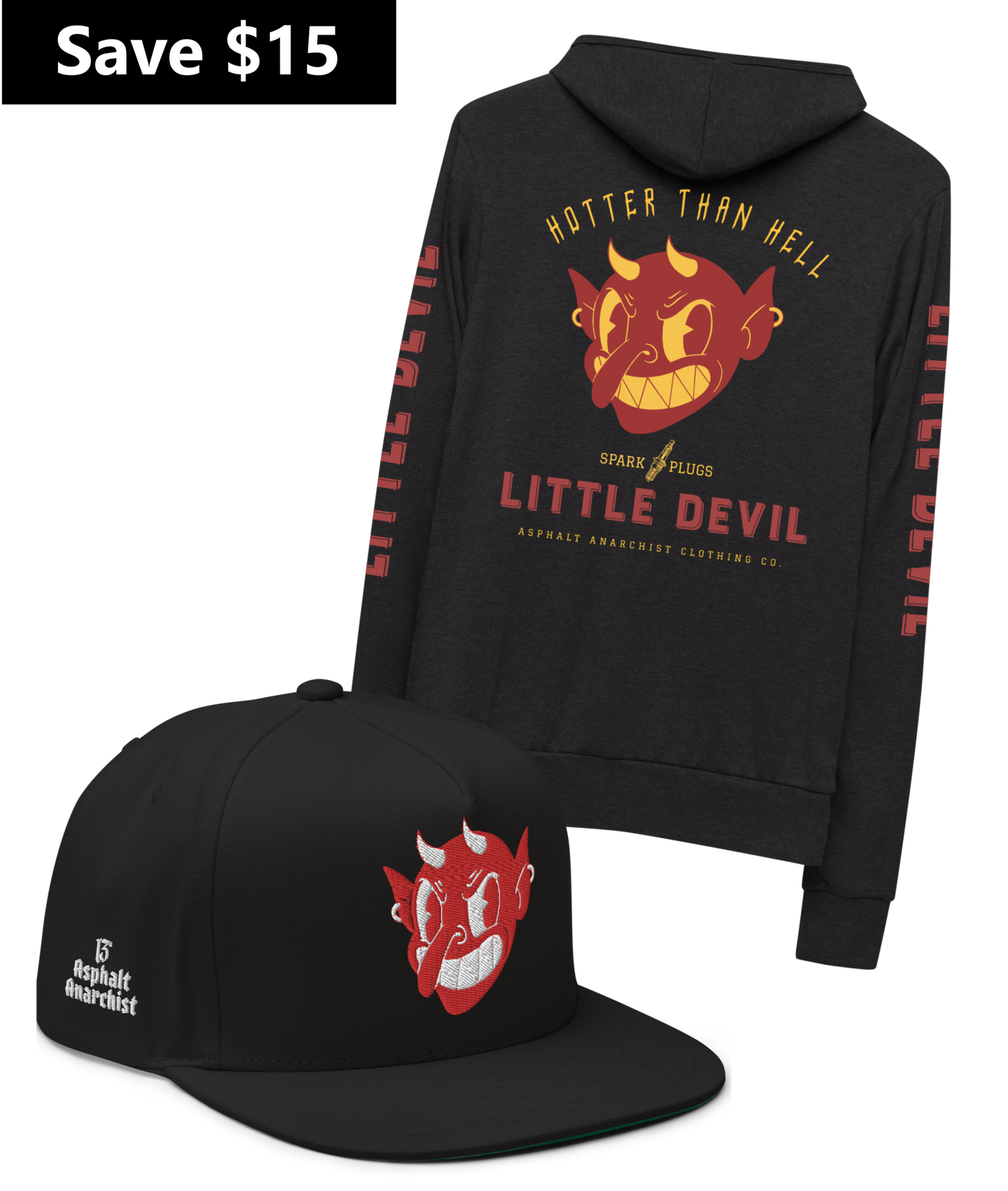 
                  
                    The Little Devil Doll Lightweight Zipper  Hoodie & Hat Bundle from Asphalt Anarchist Clothing Co.  Hot Rod Kustom Kulture Apparel & Products
                  
                