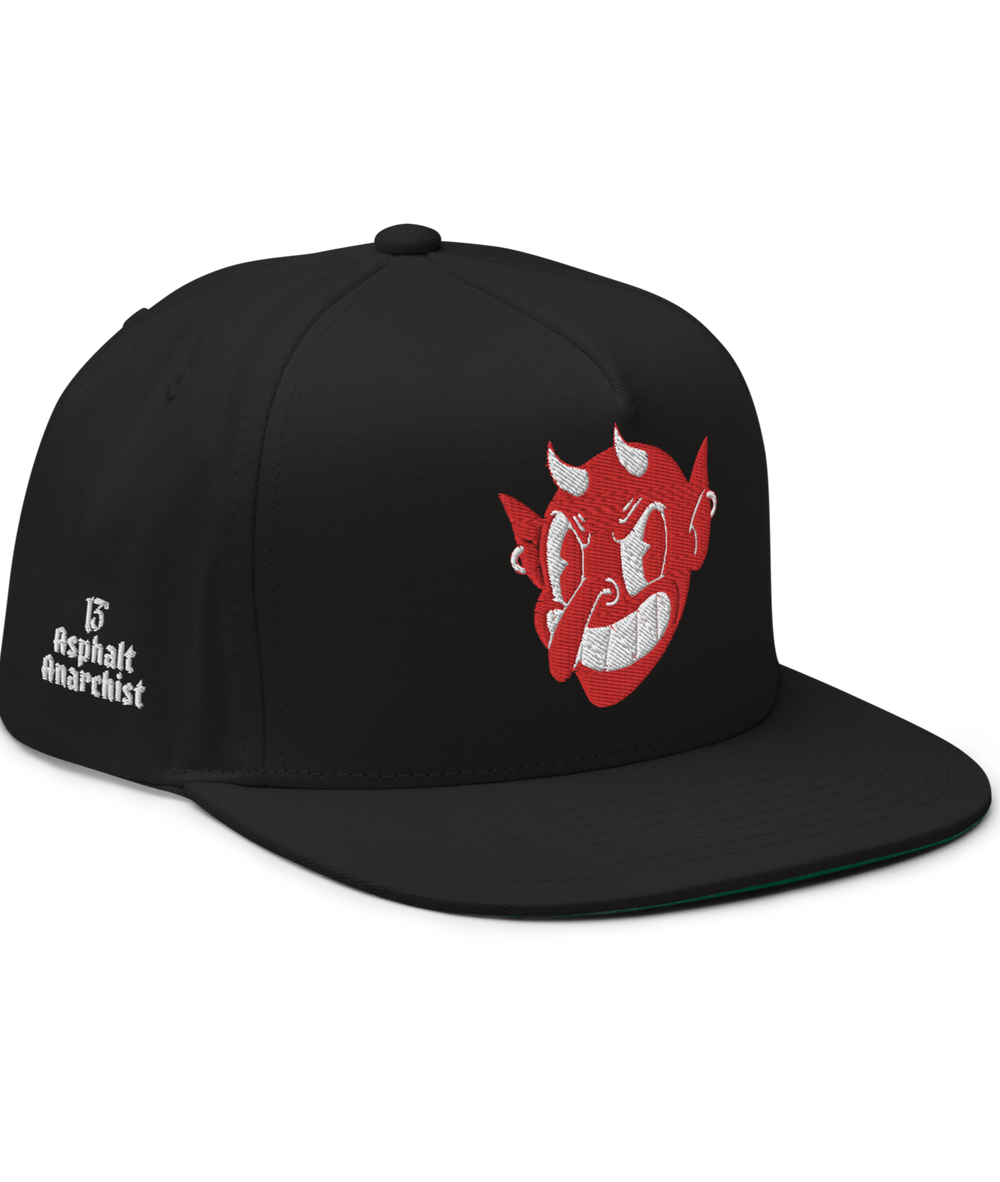 LITTLE DEVIL Embroidered Snapback from Asphalt Anarchist Clothing Co. OLD SKOOL HOT ROD CLOTHING & PRODUCTS 