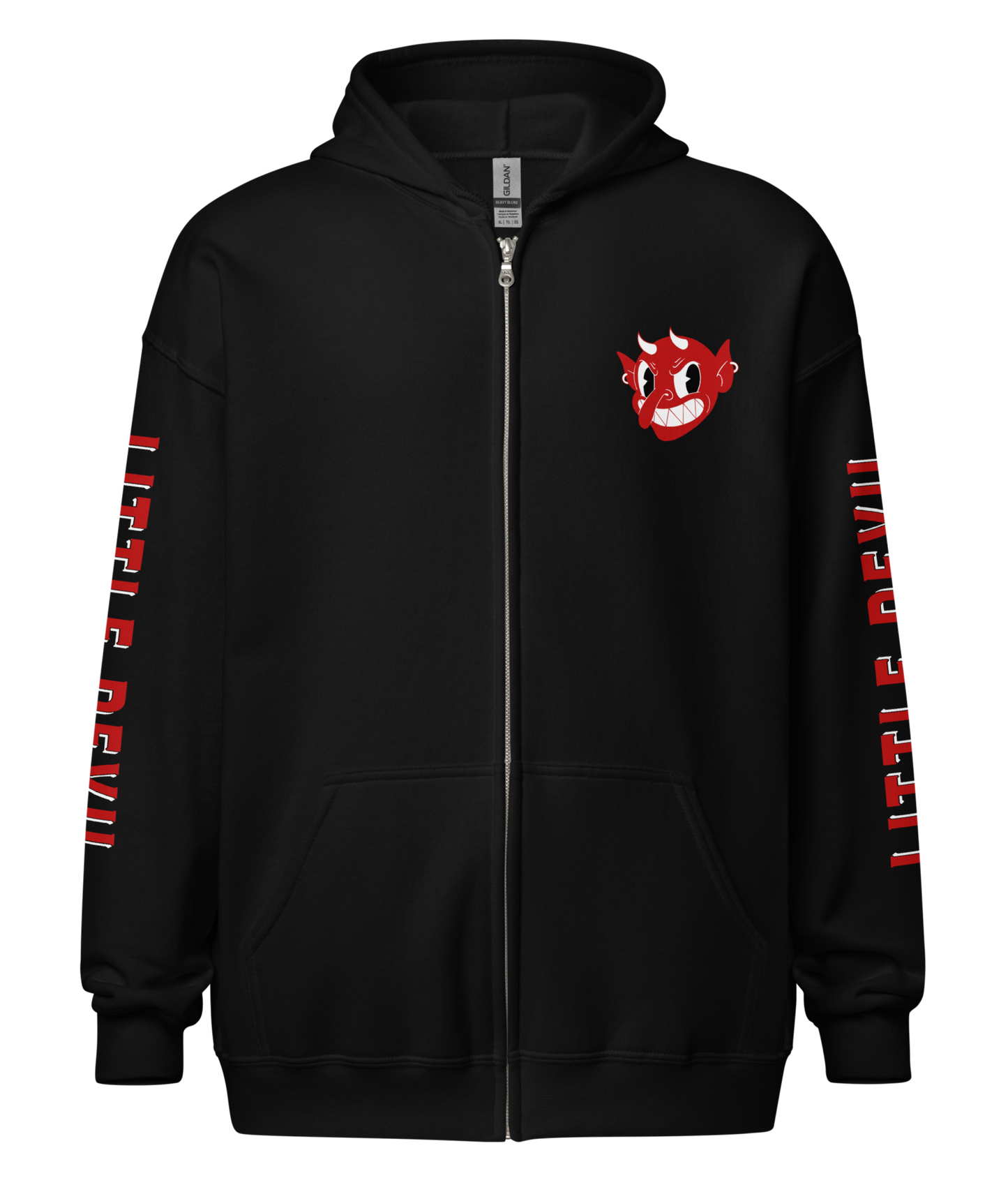 LITTLE DEVIL Heavy Zipper Hoodie from Asphalt Anarchist Clothing Co. OLD SKOOL HOT ROD CLOTHING & PRODUCTS