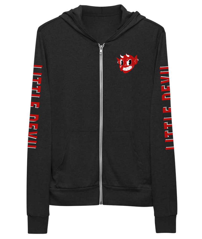 LITTLE DEVIL Lightweight Zipper Hoodie from Asphalt Anarchist Clothing Co. OLD SKOOL HOT ROD CLOTHING & PRODUCTS