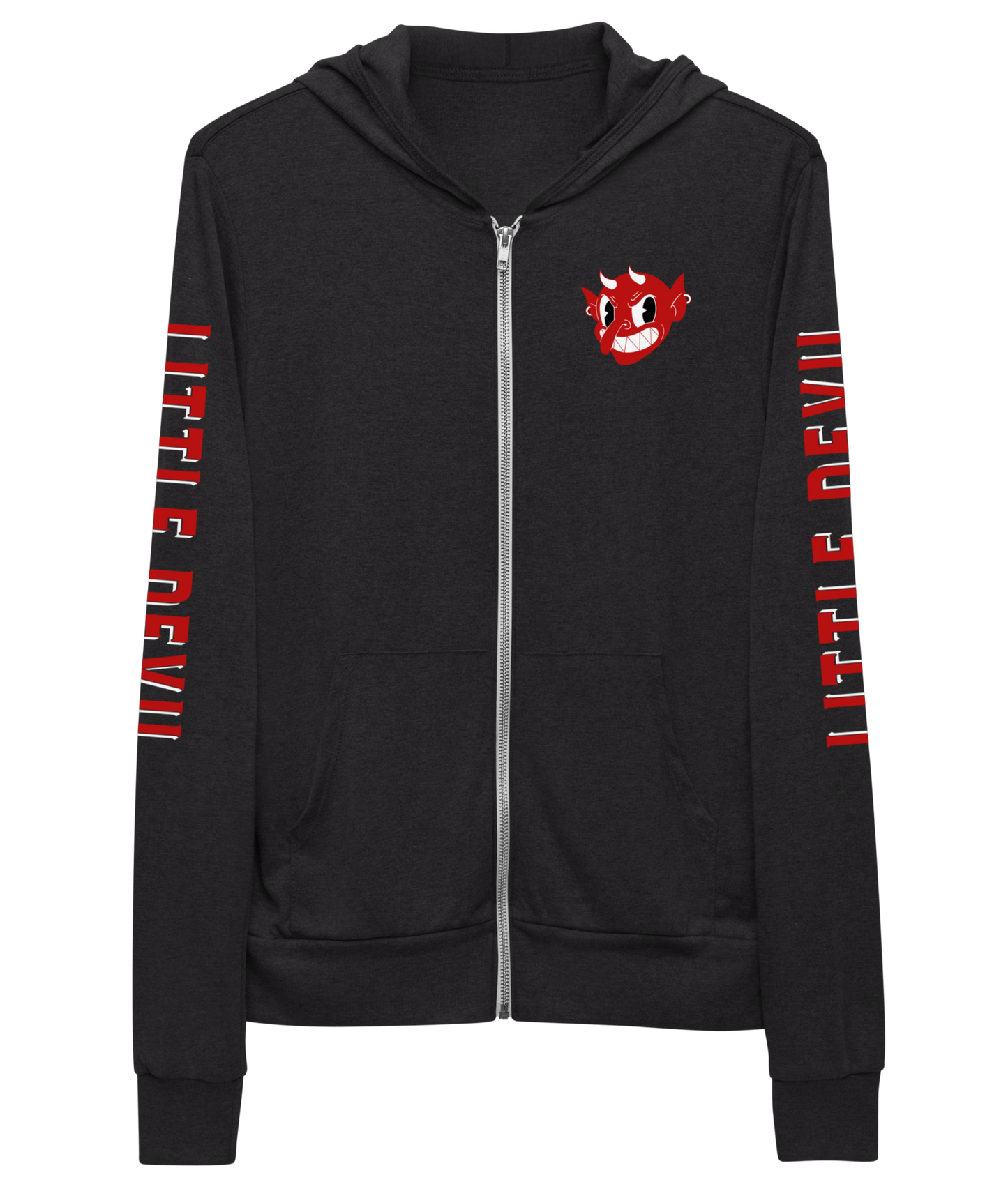 LITTLE DEVIL Lightweight Zipper Hoodie from Asphalt Anarchist Clothing Co. OLD SKOOL HOT ROD CLOTHING & PRODUCTS