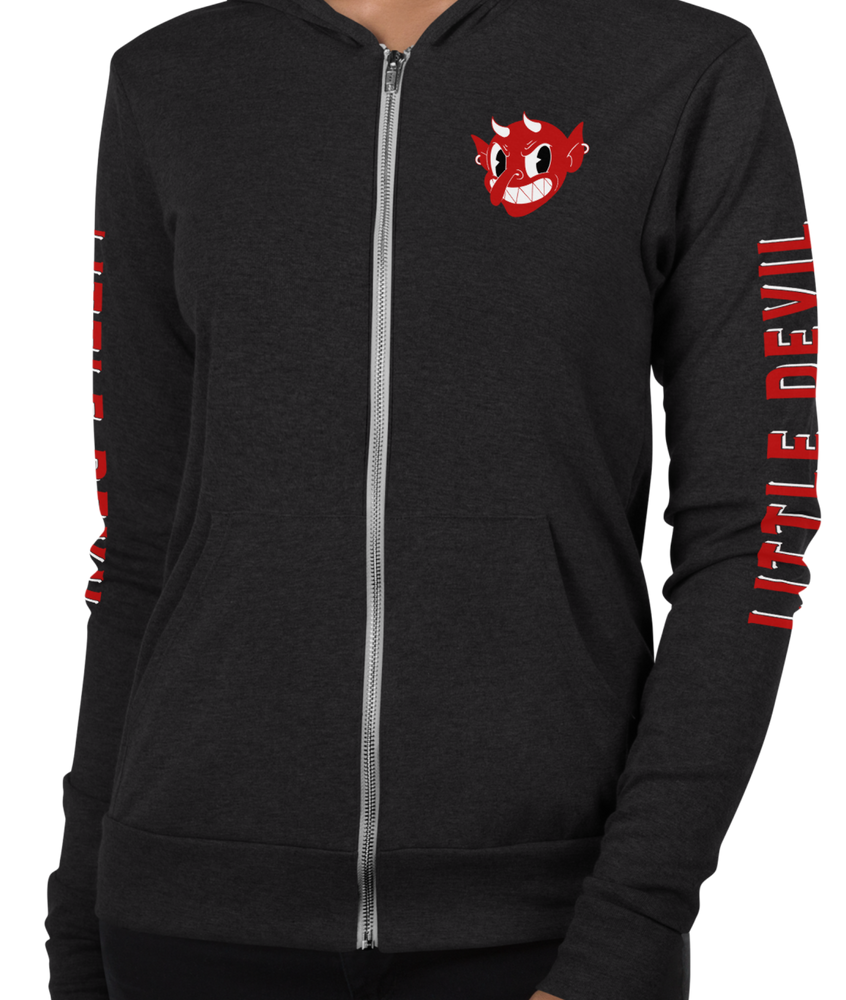 
                  
                    LITTLE DEVIL Lightweight Zipper Hoodie from Asphalt Anarchist Clothing Co. OLD SKOOL HOT ROD CLOTHING & PRODUCTS
                  
                