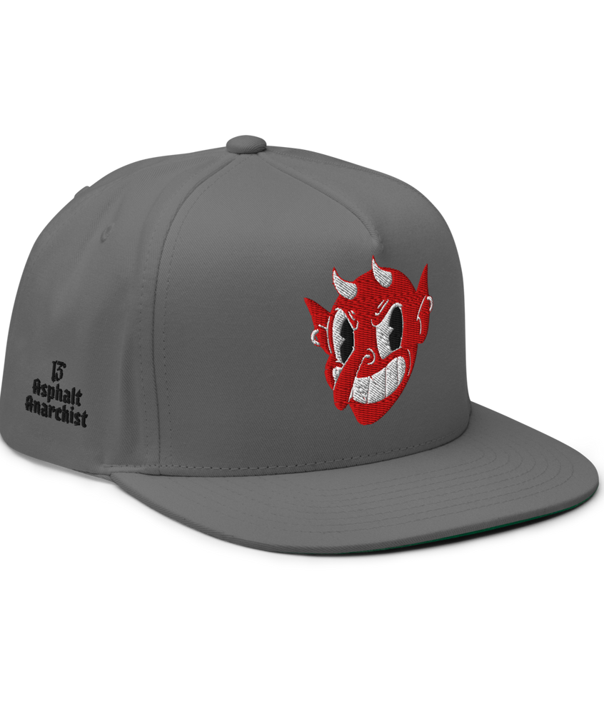 LITTLE DEVIL Embroidered Snapback Hat from Asphalt Anarchist Clothing Co. OLD SKOOL HOT ROD CLOTHING & PRODUCTS