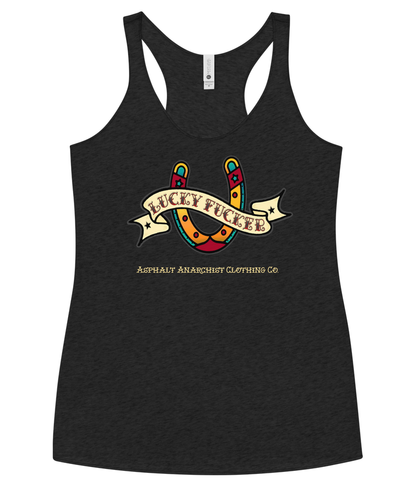 LUCKY FUCKER Women's Tank from Asphalt Anarchist Clothing Co. OLD SKOOL HOT ROD CLOTHING & PRODUCTS