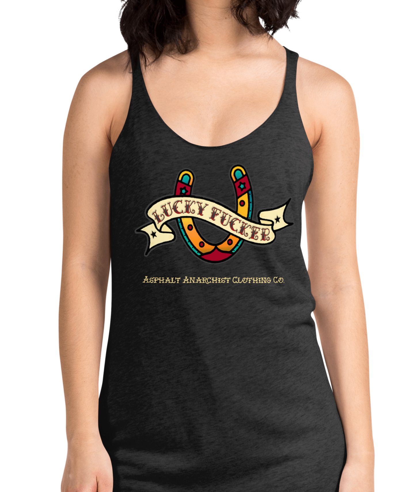 
                  
                    LUCKY FUCKER Women's Tank from Asphalt Anarchist Clothing Co. OLD SKOOL HOT ROD CLOTHING & PRODUCTS
                  
                