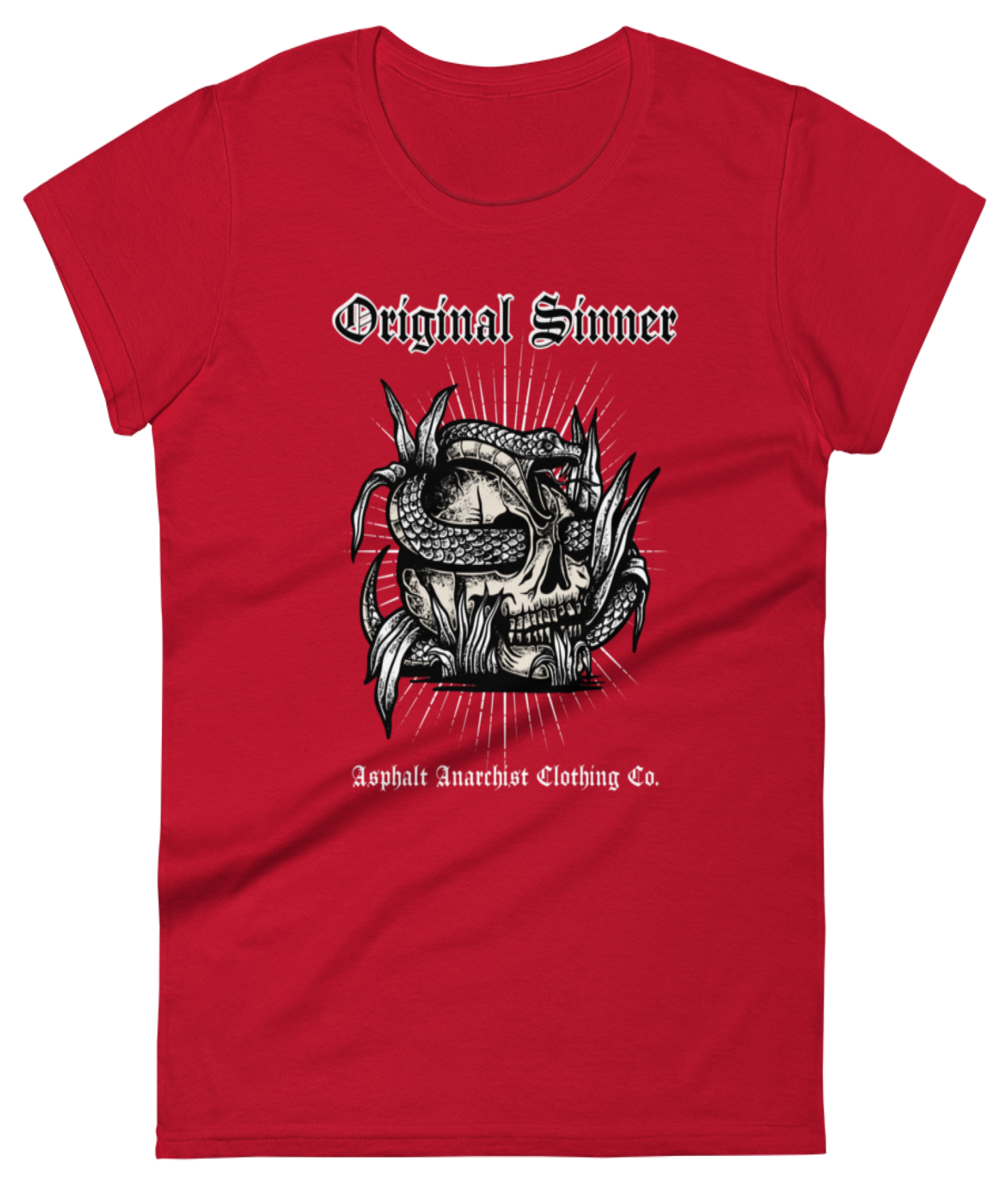 The Original Sinner Women's Tee Rockabilly Pin Up From Asphalt Anarchist Clothing Co. HOT ROD KUSTOM KULTURE APPAREL & PRODUCTS