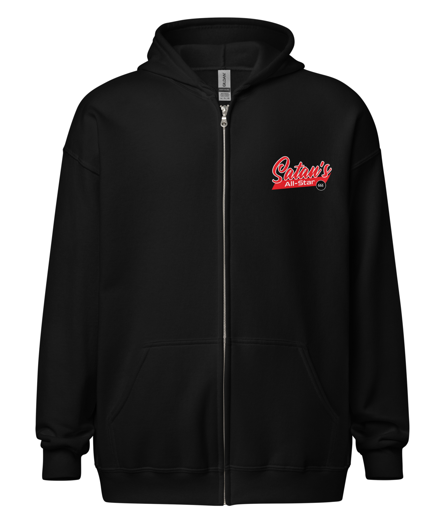 Satan's All Star Heavy Zipper Hoodie from Asphalt Anarchist Clothing Co. OLD SKOOL HOT ROD CLOTHING & PRODUCTS