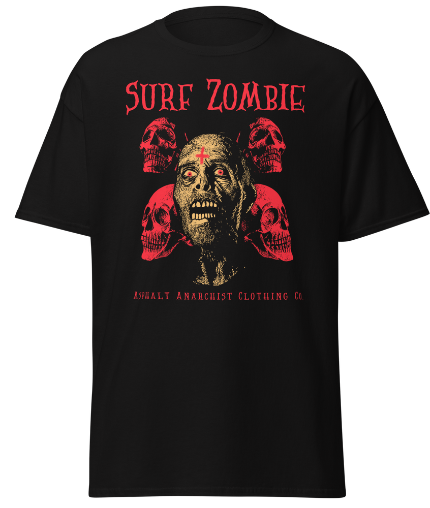 Surf Zombie T-Shirt Rockabilly Rat Rod from Asphalt Anarchist Clothing Co. HOT ROD KUSTOM KULTURE APPAREL & PRODUCTS
