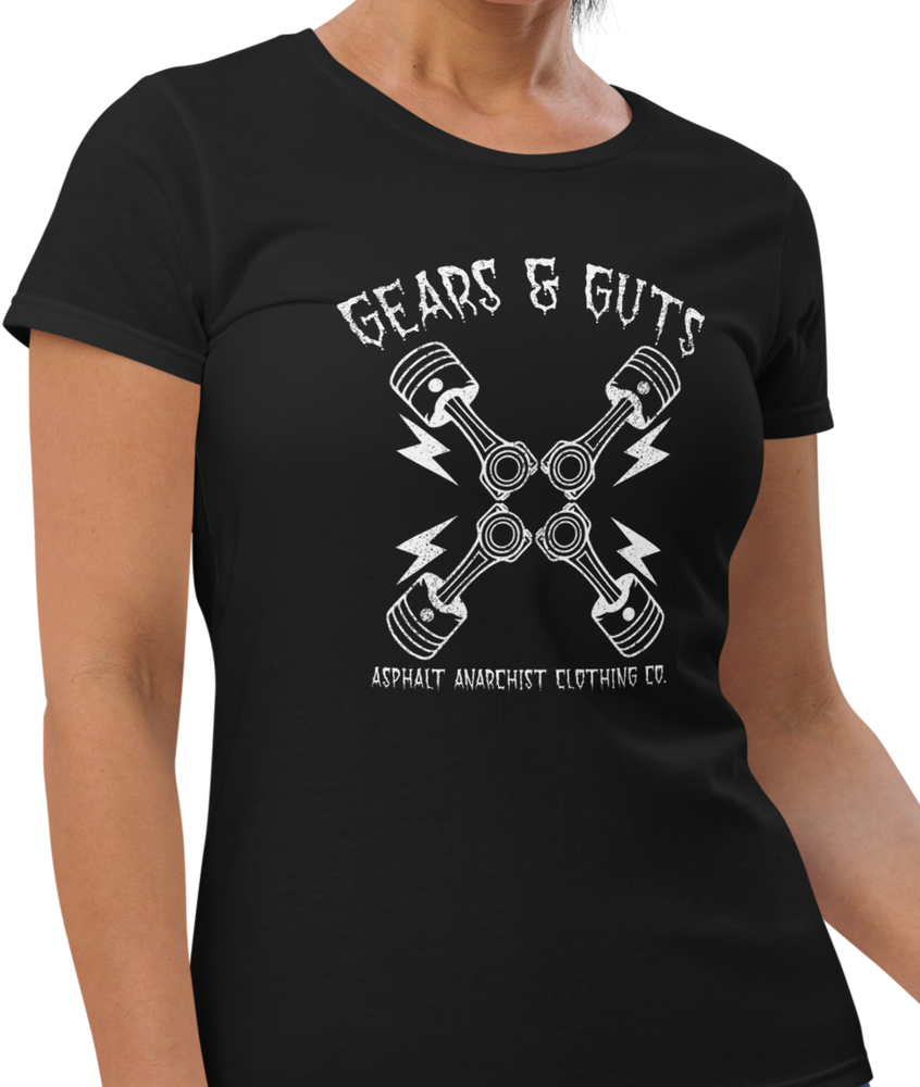 
                  
                    GEARS & GUTS Women's Fit Tee  from Asphalt Anarchist Clothing Co. OLD SKOLL HOT ROD CLOTHING & PRODUCTS
                  
                