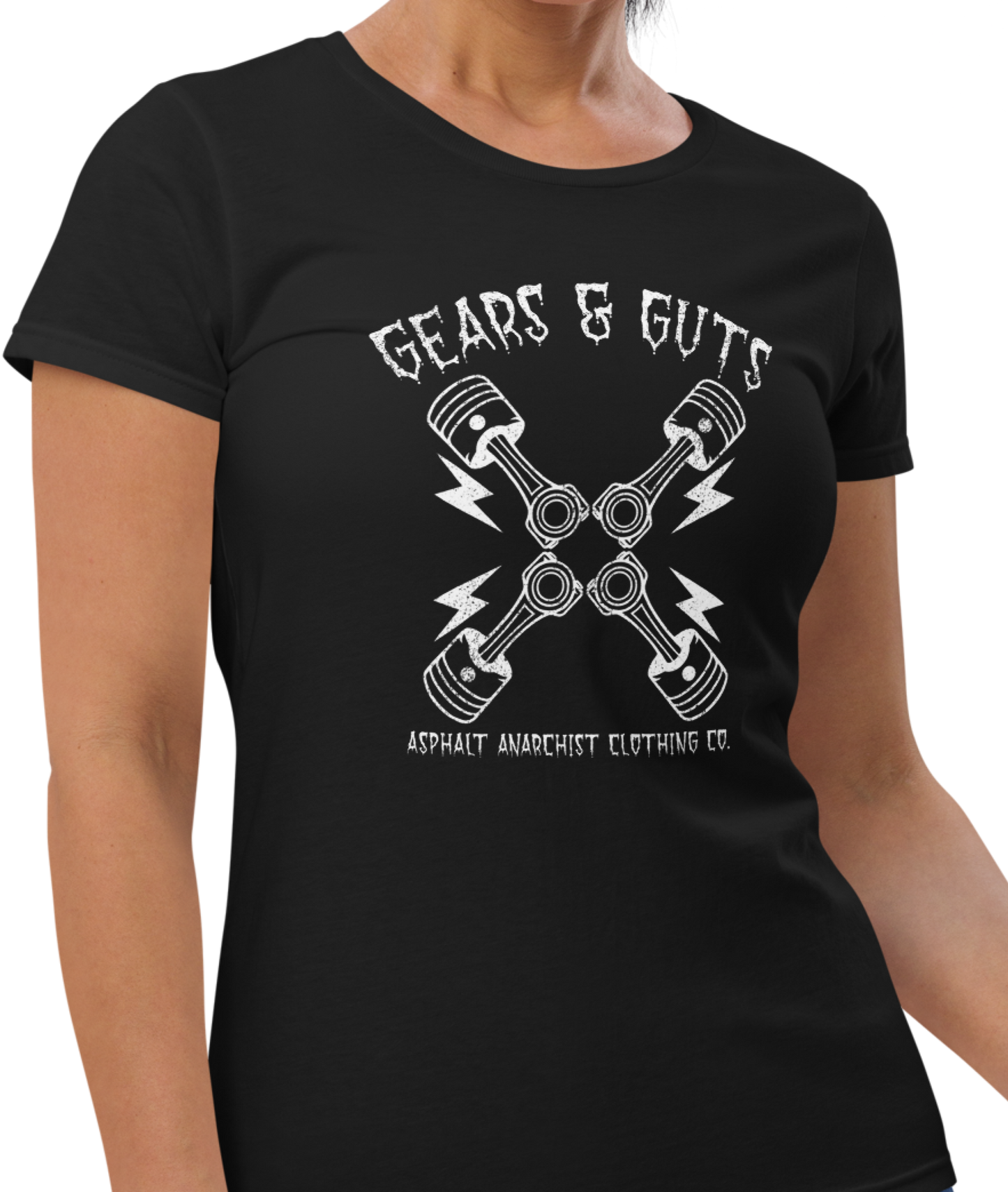 
                  
                    GEARS & GUTS Women's Fit Tee  from Asphalt Anarchist Clothing Co. OLD SKOLL HOT ROD CLOTHING & PRODUCTS
                  
                