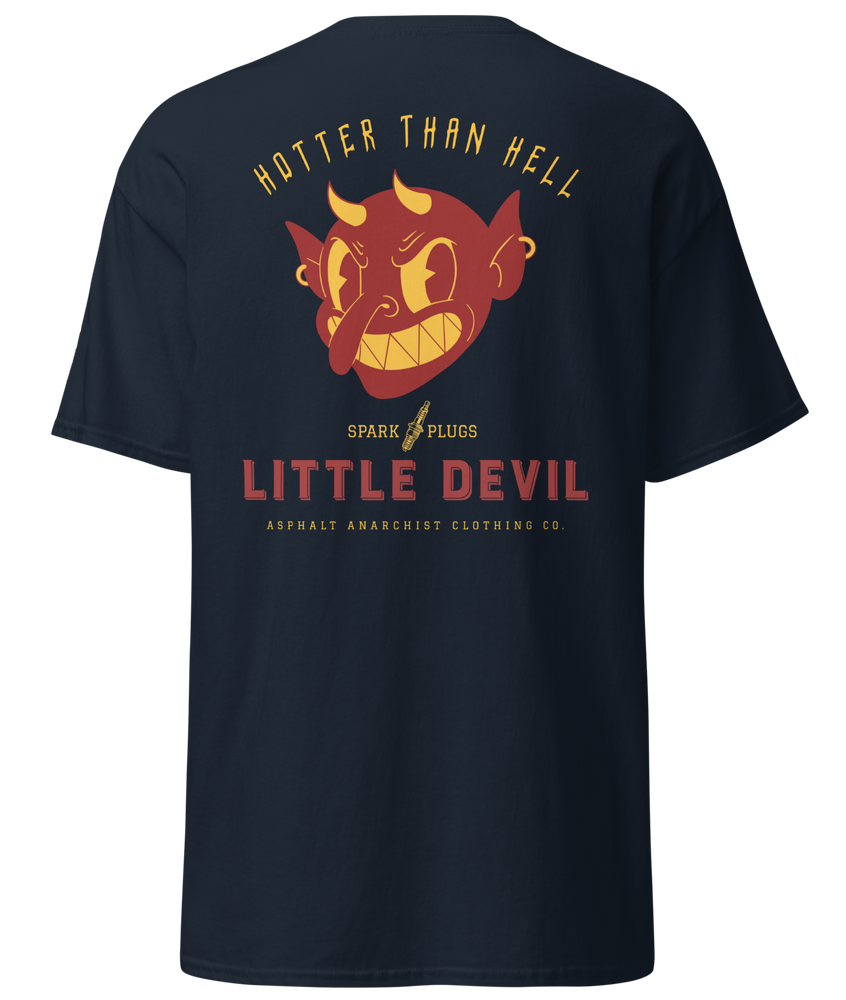 The Little Devil Classic Fit Tee from Asphalt Anarchist Clothing Co. Hot Rod Kustom Kulture Apparel & Products