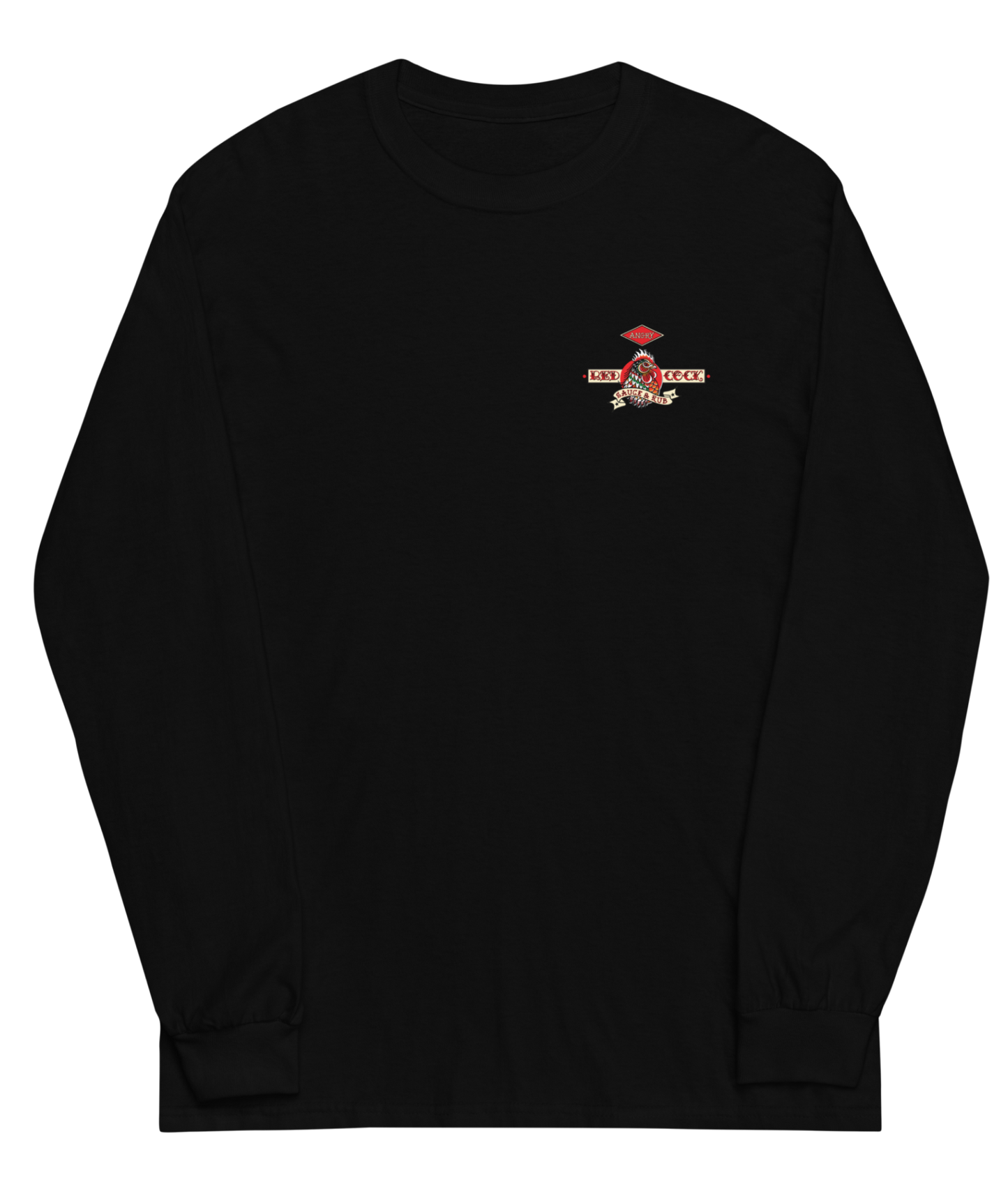 
                  
                    The Angry Red Cock Long Sleeve Shirt from Angry Red Cock Sauce & Rub Handcrafted in the U.S.A. Nobody Beats the Cock
                  
                