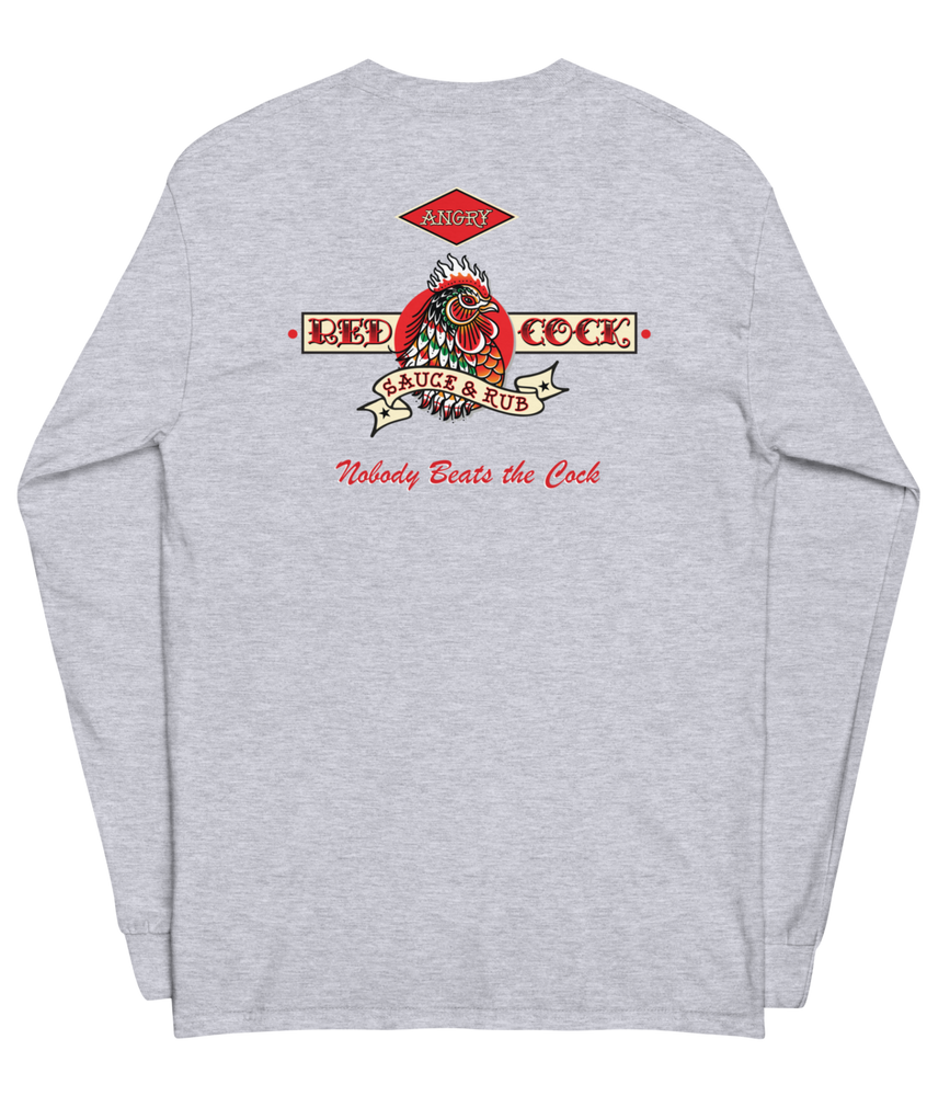 
                  
                    The Angry Red Cock Long Sleeve Shirt from Angry Red Cock Sauce & Rub Handcrafted in the U.S.A. Nobody Beats the Cock
                  
                