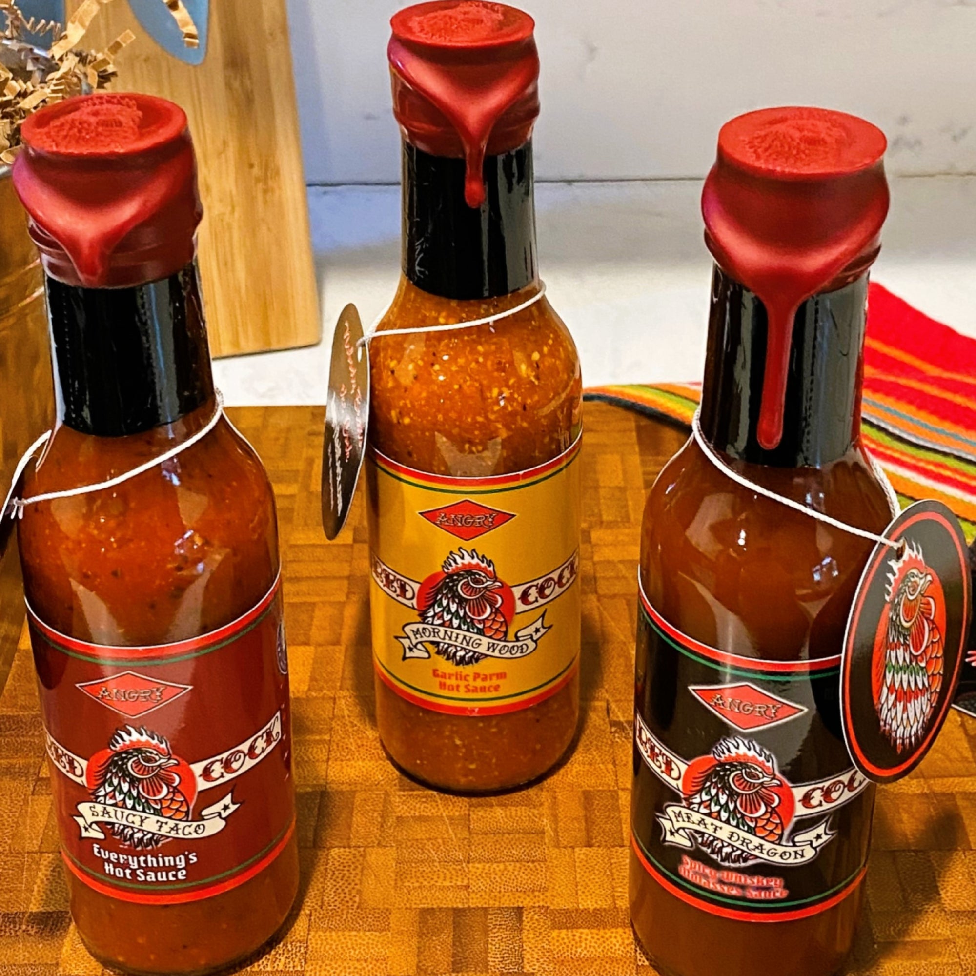 The ARC Hot Sauce Combo from Angry Red Cock Sauce & Rub - HANDCRAFTED IN THE U.S.A. - Nobody Beats the Cock